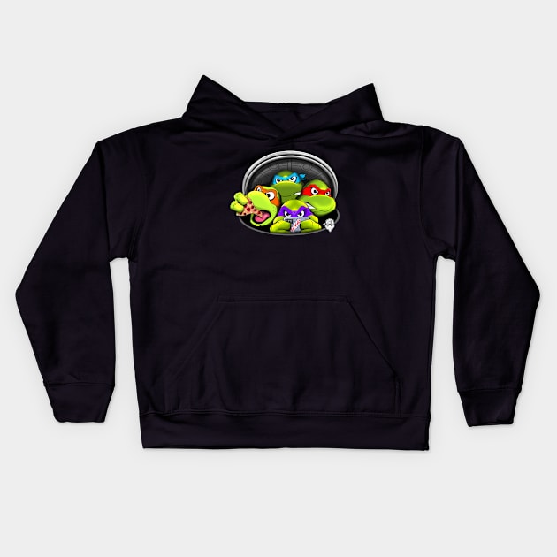 Out of the Sewer Kids Hoodie by nicitadesigns